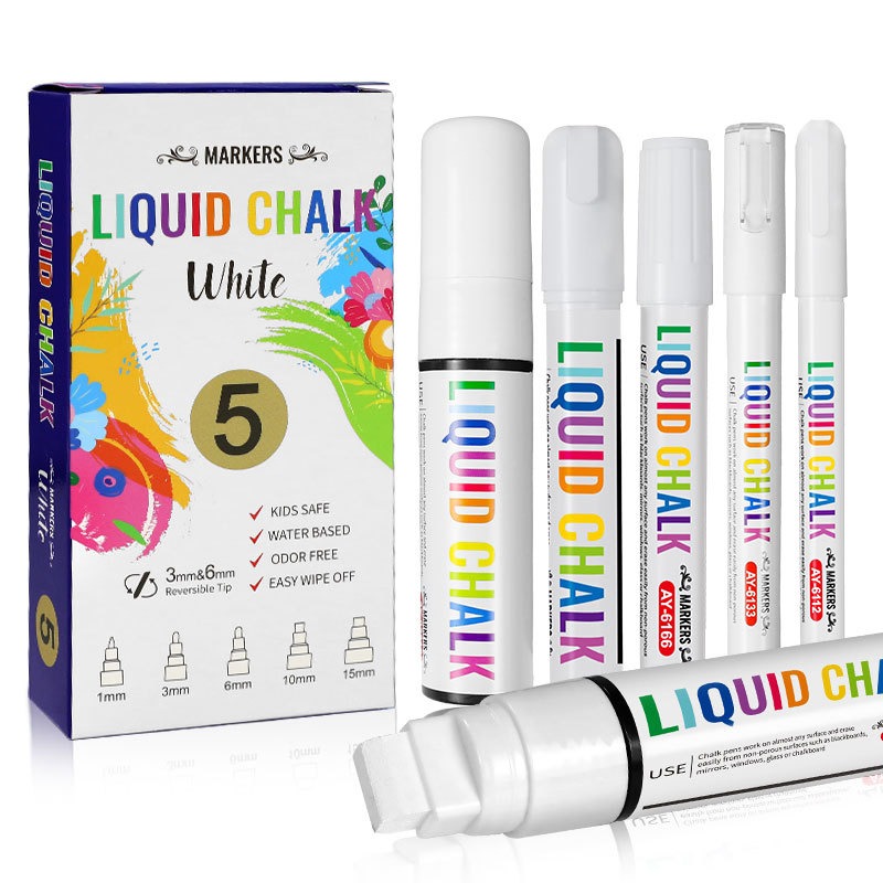 Correction Fluid White - 5 adet/takım Beyaz Tebeşir İşaretleyiciler Sıvı