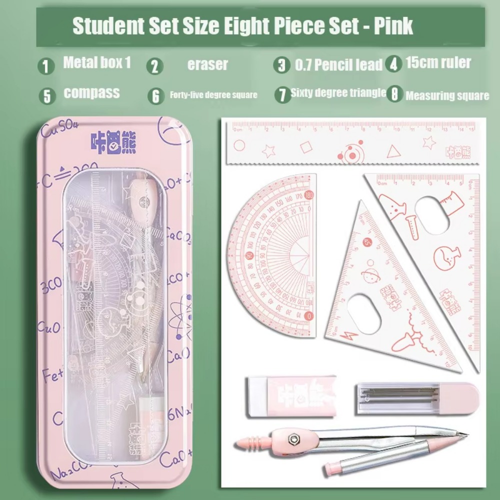Compass Geometry Set - 8 Parça/Set Çok Fonksiyonlu Matematik Geometri