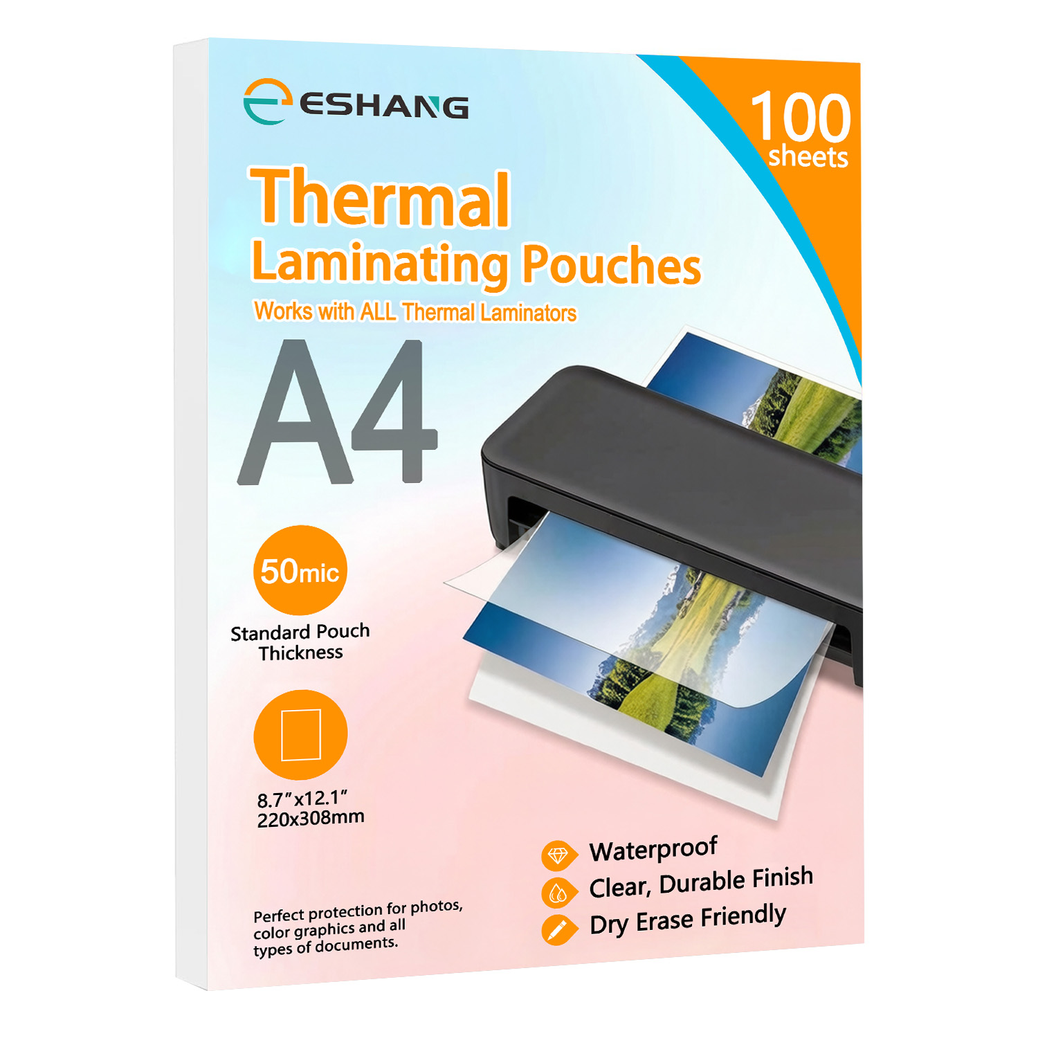 Document Laminator Pouch - ESHANG A4 Laminasyon Poşetleri, 8.7x12.1 İnç